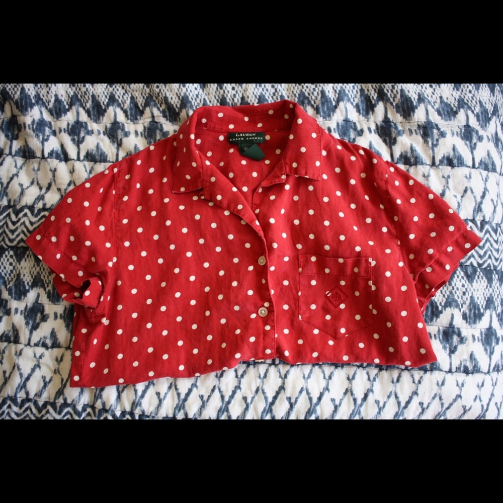 Vintage Ralph Lauren Red Polka Dot Top